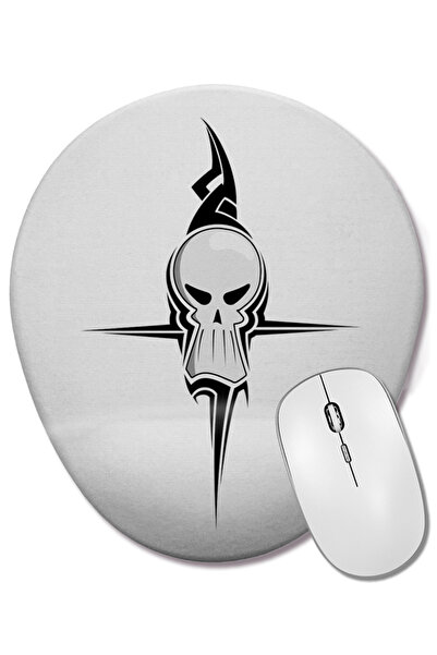 BASKI DÜNYASI Οβάλ ποντίκι με υποστήριξη καρπού Caveira Tribal