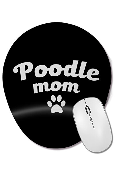 BASKI DÜNYASI Mouse Pad oval Poodle Mom 01 cu suport pentru încheietura mâinii