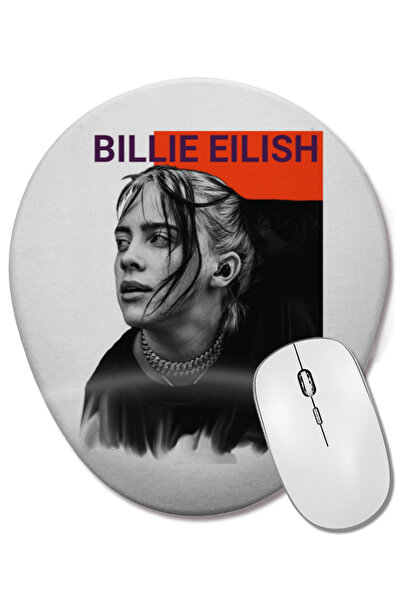 BASKI DÜNYASI Billie Eilish 011 Οβάλ ποντίκι με υποστήριξη καρπού