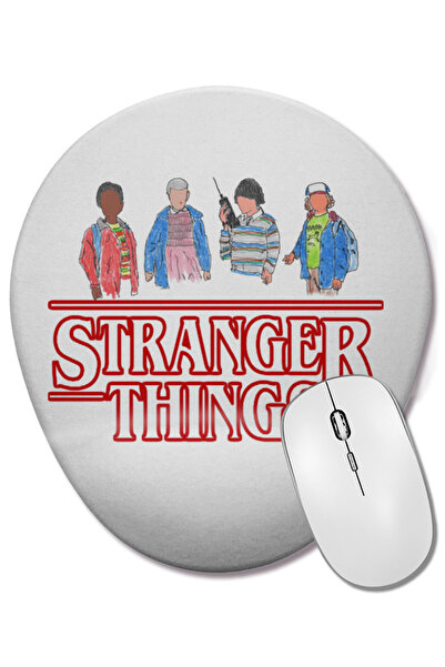 BASKI DÜNYASI Stranger Things 06 Mouse Pad oval cu suport pentru încheietura mâinii