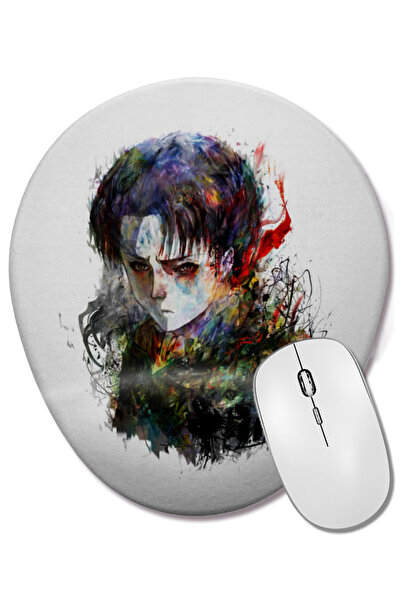 BASKI DÜNYASI Attack on Titan Levi Mouse Pad oval cu suport pentru încheietur...