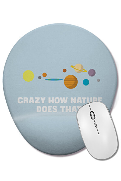 BASKI DÜNYASI Crazy How Nature Does That Flat Earth Mouse Pad oval cu suport ...