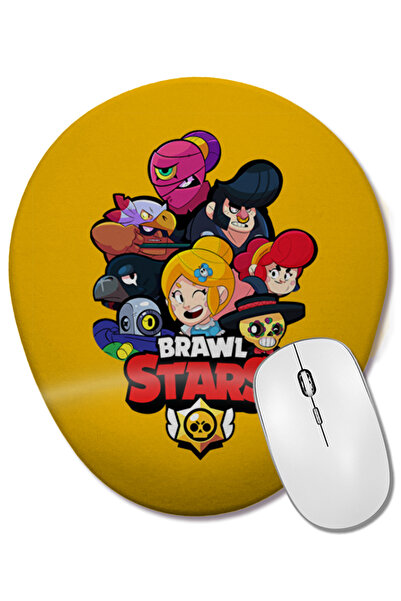 BASKI DÜNYASI Brawl Stars Stars 03 Mouse Pad oval cu suport pentru încheietur...