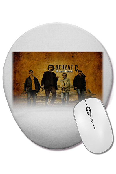 BASKI DÜNYASI Mouse Pad oval Behzat Ç 02 cu suport pentru încheietura mâinii