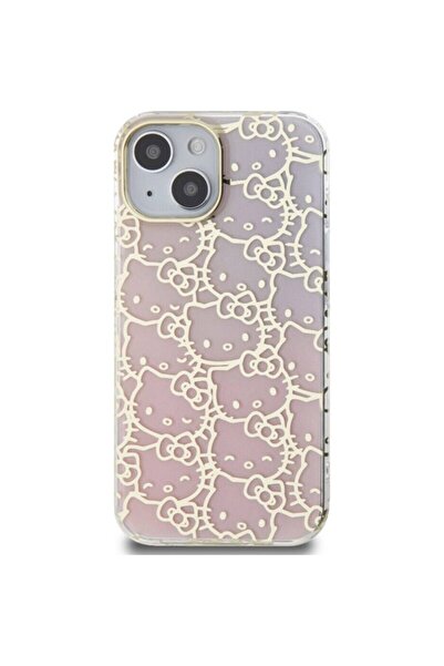 Hello Kitty Apple Iphone 15 Uyumlu Kılıf Lisanslı Renk Geçişli Elektroplating Kaplama Kitty
