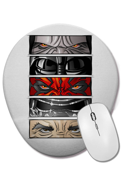 BASKI DÜNYASI Star Wars Darth Vader Kylo Ren Οβάλ ποντίκι με υποστήριξη καρπού