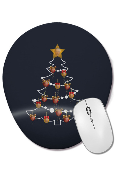 BASKI DÜNYASI Nigel Farage UKIP Christmas Tree Baubles لوحة ماوس بيضاوية مع د...