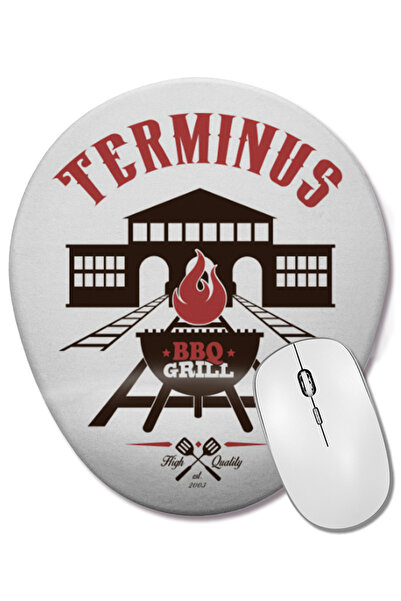 BASKI DÜNYASI Mouse Pad oval în stil Disney Walking Dead cu suport pentru încheietura mâinii