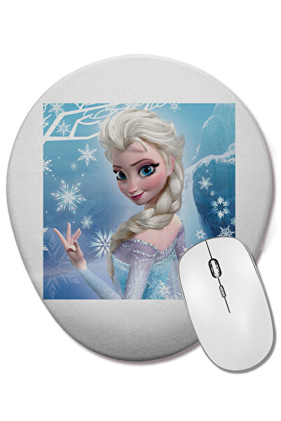 BASKI DÜNYASI Mouse Pad oval Frozen Elsa cu suport pentru încheietura mâinii