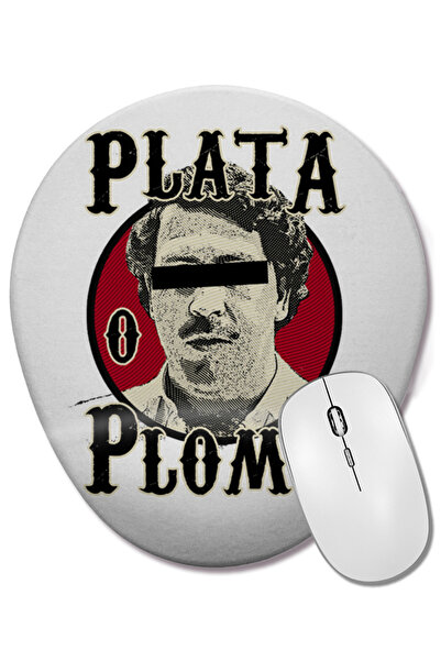 BASKI DÜNYASI Mouse Pad oval NARCOS PLATA O PLOMO ESCOBAR cu suport pentru în...