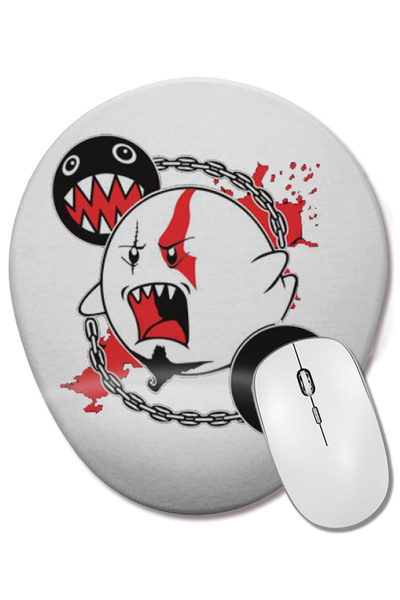 BASKI DÜNYASI Mouse Pad oval cu suport pentru încheietura mâinii Ghost