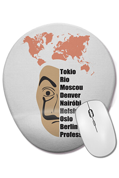 BASKI DÜNYASI Mouse Pad oval La Casa De Papel 012 cu suport pentru încheietur...