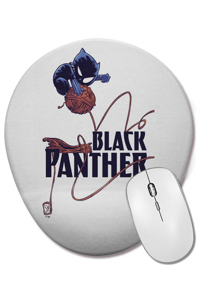 BASKI DÜNYASI Mouse Pad oval Pantera Negra cu suport pentru încheietura mâinii