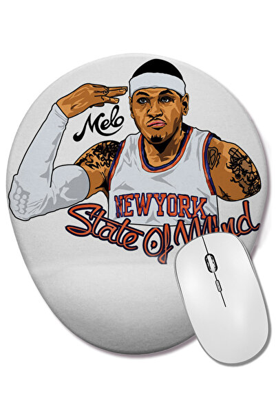 BASKI DÜNYASI Οβάλ ποντίκι με υποστήριξη καρπού Carmelo New York Knicks