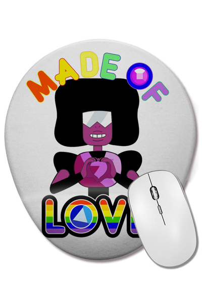 BASKI DÜNYASI Направена от любов Гранат Стивън Юнивърс 02 Овална подложка за ...