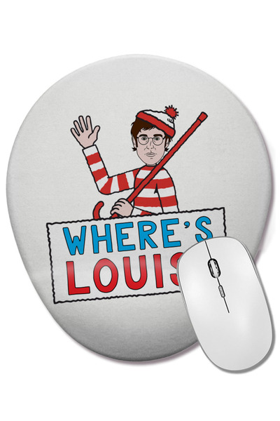 BASKI DÜNYASI Louis Theroux Where's Wally Mouse Pad oval cu suport pentru încheietura mâinii