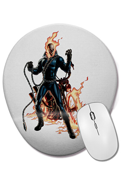 BASKI DÜNYASI Mouse Pad oval Motoqueiro Fantasma cu suport pentru încheietura...