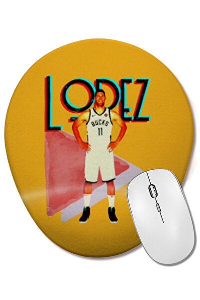 BASKI DÜNYASI Brook Lopez Vintage Art - Legend Basketball Gift Mouse Pad oval...