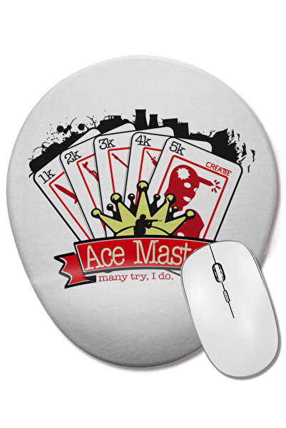 BASKI DÜNYASI Mouse Pad oval Counter Strike Cs Go Master cu suport pentru încheietura mâinii