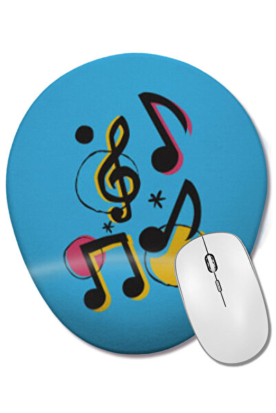 BASKI DÜNYASI Music Music Music Mouse Pad oval cu suport pentru încheietura m...