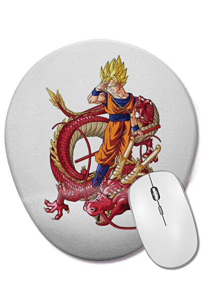 BASKI DÜNYASI Mouse Pad oval Goku Dragon Red cu suport pentru încheietura mâinii