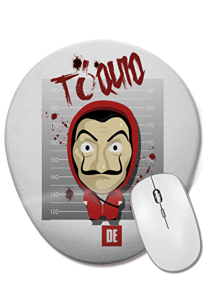 BASKI DÜNYASI La Casa De Papel 09 Οβάλ ποντίκι με υποστήριξη καρπού