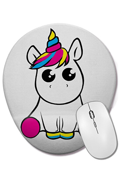BASKI DÜNYASI Baby Unicorn Oval Mouse Pad με στήριγμα καρπού