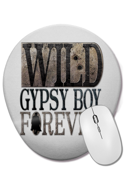 BASKI DÜNYASI Wild Gypsy Boy Forever Oval Mouse Pad with Wrist Support