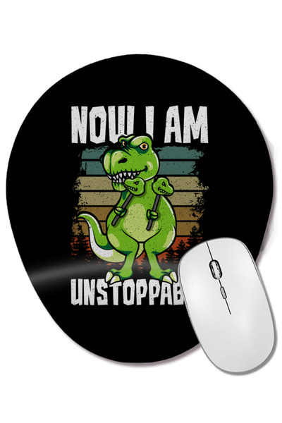 BASKI DÜNYASI Acum sunt imotrivabil TRex, un mouse pad oval amuzant cu dinozaur, cu suport pentru încheietura mâinii
