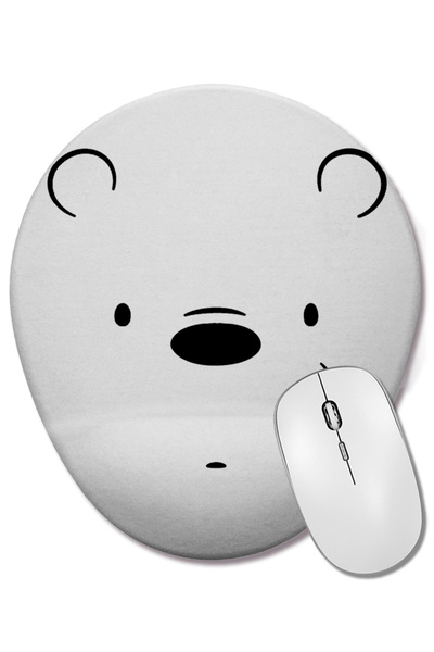 BASKI DÜNYASI Mouse Pad oval We Bare Bears Ice Bear Face cu suport pentru înc...