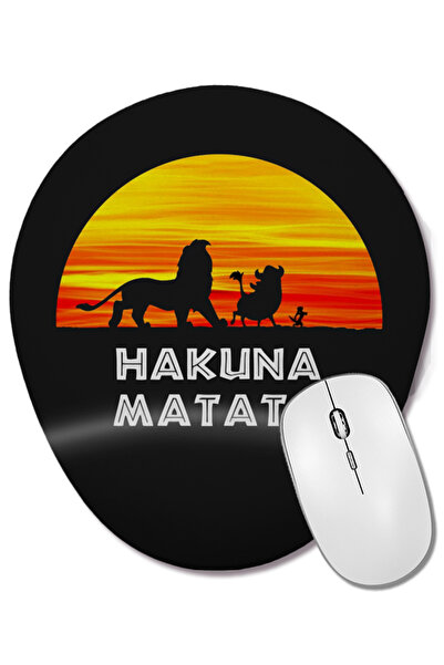 BASKI DÜNYASI Hakuna Matata 02 Mouse Pad oval cu suport pentru încheietura mâ...