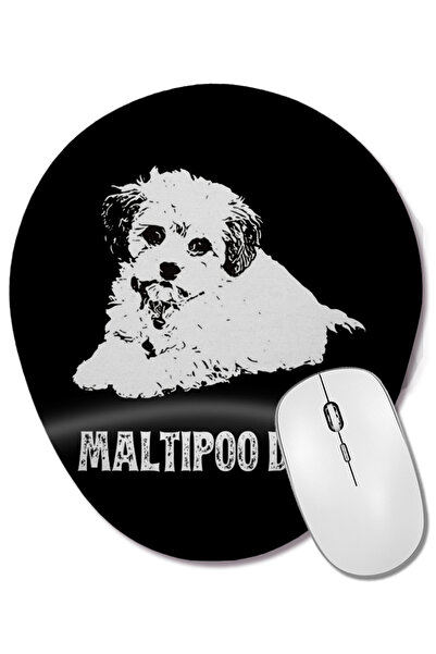 BASKI DÜNYASI Mouse Pad oval Maltipoo Dad 01 cu suport pentru încheietura mâinii