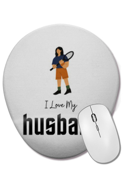 BASKI DÜNYASI Mouse Pad oval cu suport pentru încheietura mâinii, cu textul „...