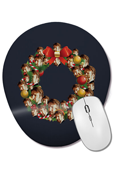 BASKI DÜNYASI Hans Gruber Die Hard Multiface Christmas Wreath Mouse Pad oval ...