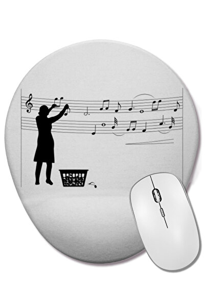 BASKI DÜNYASI Нотирана музика Забавна подложка за китката Овална подложка за ...