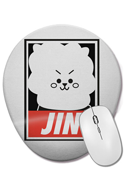 BASKI DÜNYASI Mouse Pad oval Bt21 JK Bts cu suport pentru încheietura mâinii