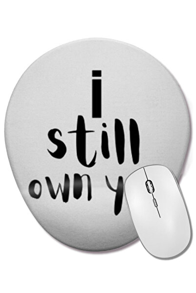 BASKI DÜNYASI Mouse Pad oval cu suport pentru încheietura mâinii i Love Bush