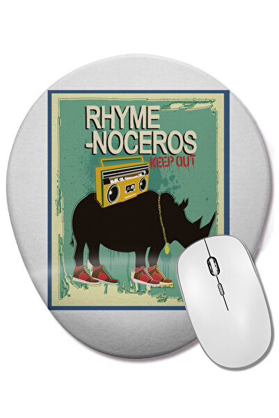 BASKI DÜNYASI Mouse Pad oval Rhymenoceros cu suport pentru încheietura mâinii