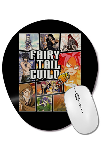 BASKI DÜNYASI Mouse Pad oval în stil GTA cu suport pentru încheietura mâinii Fairy Tail Guild Anime