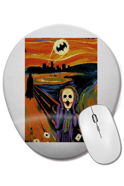 BASKI DÜNYASI O Grito The Jocker Joker Mouse Pad oval cu suport pentru închei...