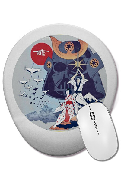 BASKI DÜNYASI Samurai Fight Mouse Pad oval cu suport pentru încheietura mâinii