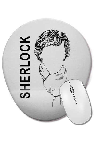 BASKI DÜNYASI Mouse Pad oval Sherlock 02 cu suport pentru încheietura mâinii