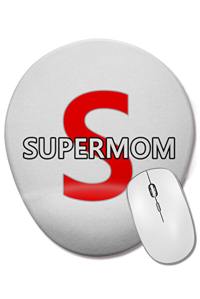 BASKI DÜNYASI Supermom Süperanne 01 Mouse Pad oval cu suport pentru încheietura mâinii