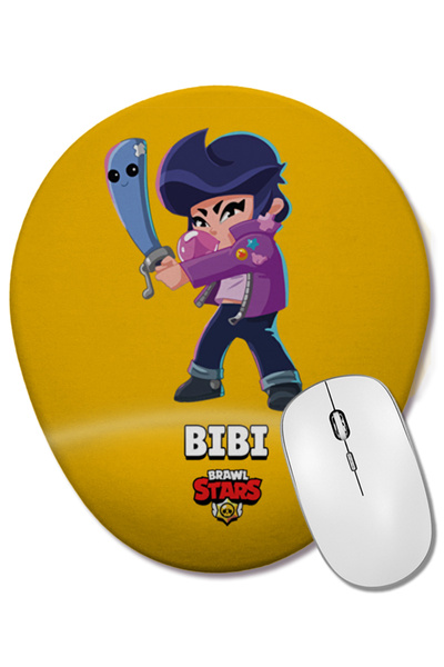 BASKI DÜNYASI Brawl Stars Bibi Mouse Pad oval cu suport pentru încheietura mâinii