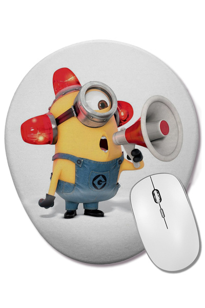 BASKI DÜNYASI Mouse Pad oval Minions cu suport pentru încheietura mâinii