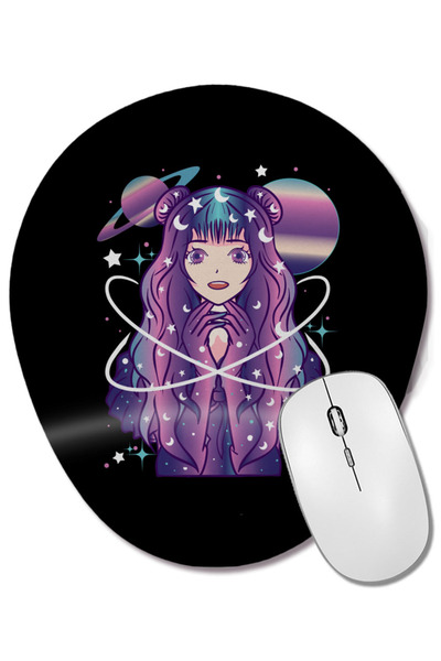 BASKI DÜNYASI Galactic Anime Celestial Princess Manga Girl Goth Οβάλ ποντίκι ...