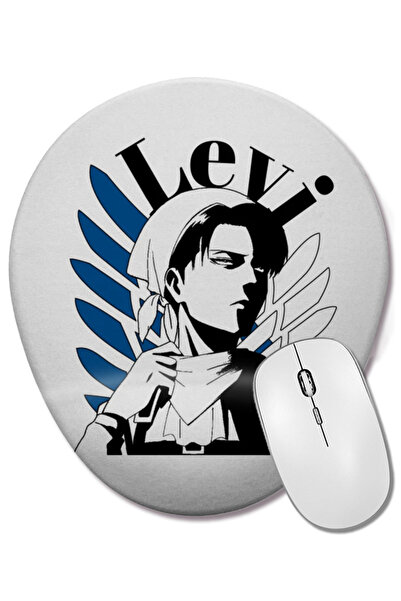 BASKI DÜNYASI Mouse Pad oval Levi Ackerman cu suport pentru încheietura mâinii