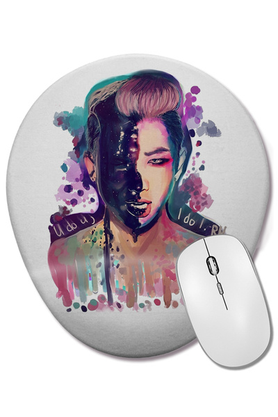BASKI DÜNYASI Mouse Pad oval Bts Rm cu suport pentru încheietura mâinii