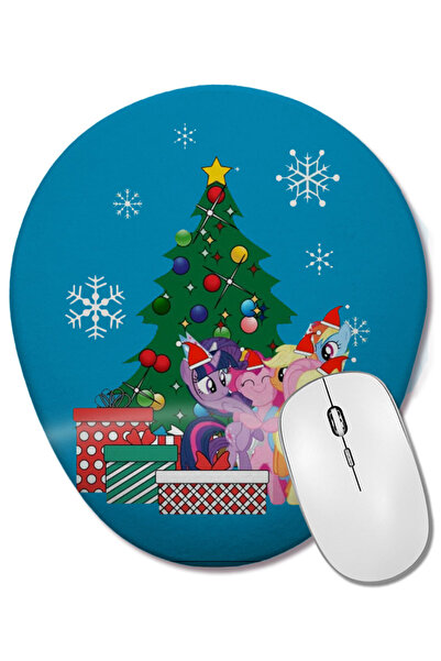 BASKI DÜNYASI My Little Pony Around The Christmas Tree Mouse Pad oval cu supo...