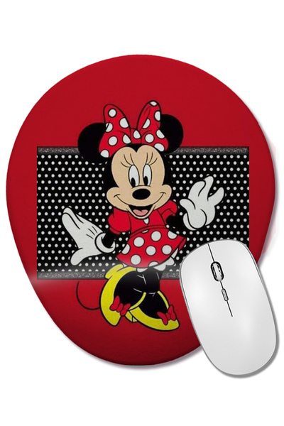 BASKI DÜNYASI Мини Маус 07 Овална подложка за мишка с опора за китката